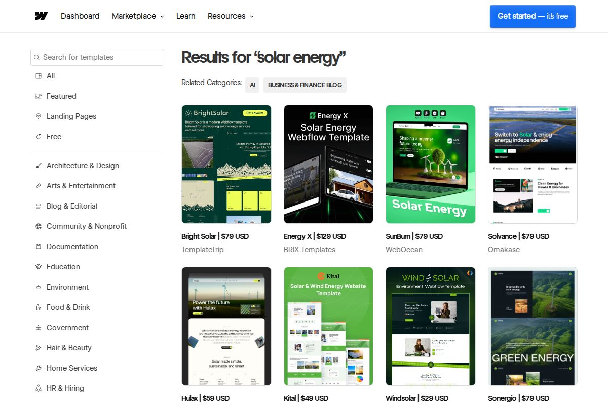 Template para Energia Solar